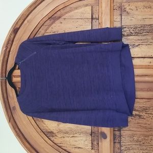 Crew Neck Long Sleeve Purple Pullover Workout Top Athleisure